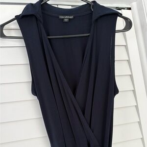 Nina Leonard Deep Blue Sleeveless Blouse